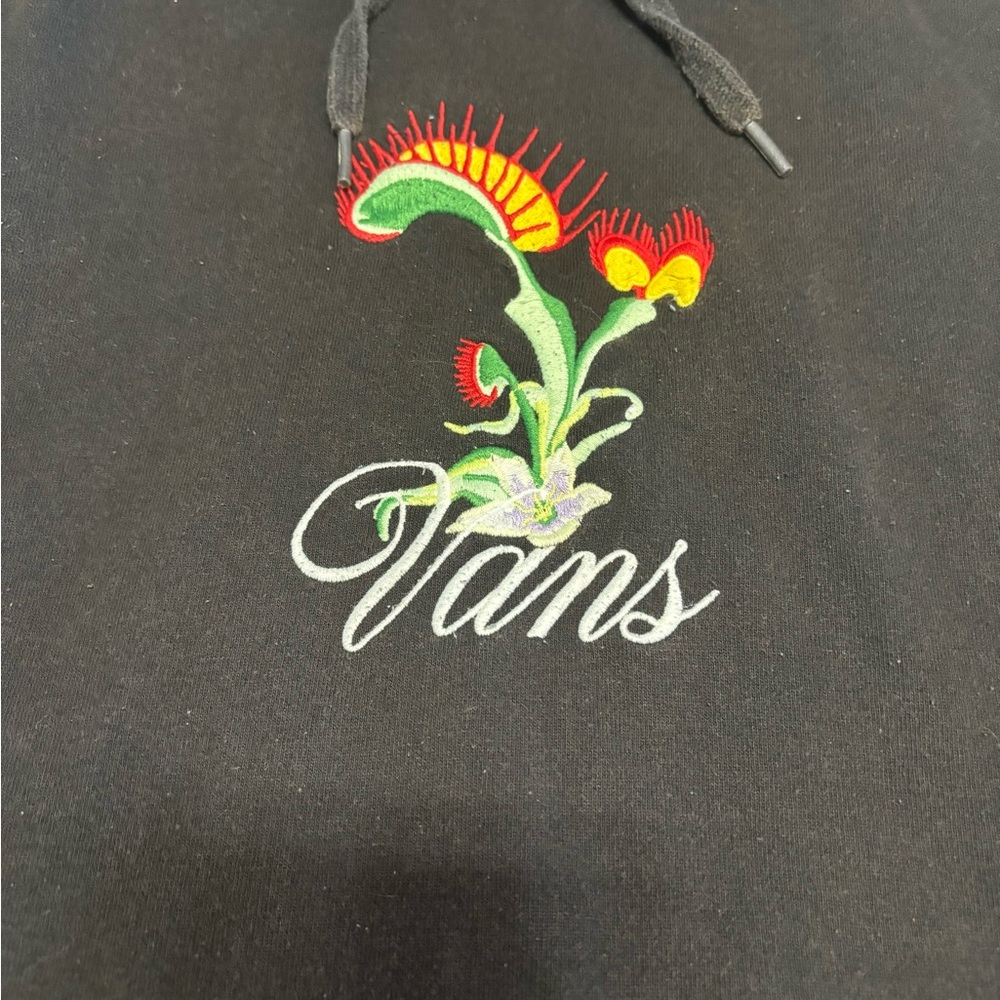 Vans Off The Wall Hoodie Sweatshirt Men Sz‎ M Venus Fly Trap Skater Embroidered - Picture 2 of 16